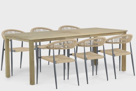De Laan Granada/Weston 210 cm dining tuinset 7-delig