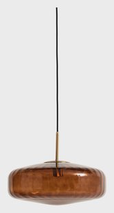 Light & Living Hanglamp 'Pleat' Glas, 30cm, kleur Bruin