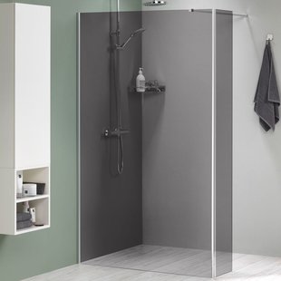 Sealskin Inloopdouche Mix&match 138x200cm - Geborsteld Rvs Profiel - 8 Mm Grijs Veiligheidsglas