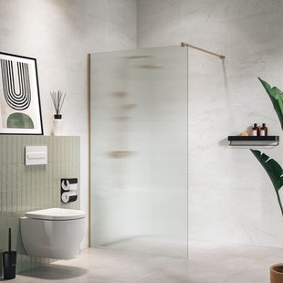 Sealskin Inloopdouche Mix & Match 138x200cm - Goud Profiel - 8 Mm Geribbeld Glas