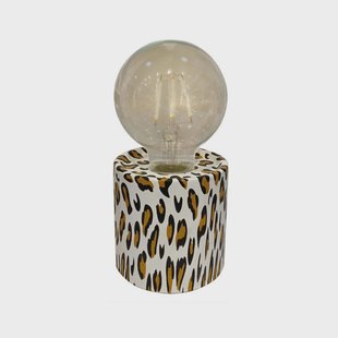 Tafellamp panterprint - bruin - ø8.5x17 cm