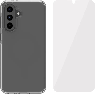 BlueBuilt Protective Back Cover Samsung Galaxy A56 Transparant + Screenprotector Glas