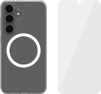 BlueBuilt Protective Back Cover Samsung Galaxy S25 Transparant + Screenprotector Glas