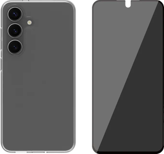 BlueBuilt Samsung Galaxy S25 Back Cover Transparant + Privacy Screenprotector Glas