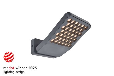 Lutec Atlantis - verstraler - 22,2 x 14,1 x 10,8 cm - 13,7W LED incl. - 3000K - IP54 - donker grijs