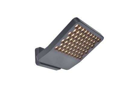 Lutec Atlantis - verstraler - 22,2 x 20,1 x 10,8 cm - 24W LED incl. - 3000K - IP54 - donker grijs