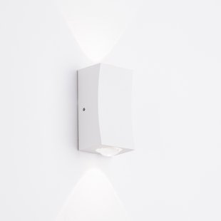 Nova Luce Dewei - buiten wandverlichting - 5 x 9 x 4 cm - 2x 2W LED incl. - IP54 - zandwit