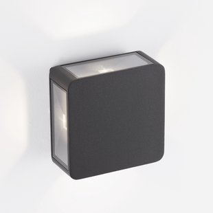 Nova Luce Serika - buiten wandverlichting - 11 x 11 x 6 cm -  9W LED incl. - IP65 - donker antraciet