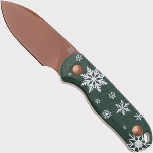 Kizer Drop Bear Christmas 2025 Limited Edition 1094MC1, D2 Sunset Metal PVD, Green G10, vaststaand mes
