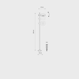 Nowodvorski Lighting LED sokkellamp Tessa, zwart, aluminium, hoogte 100 cm