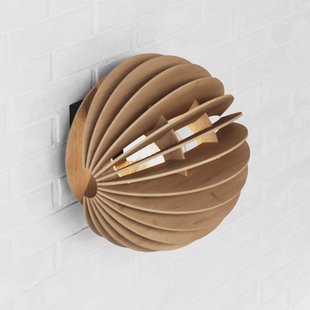 MCJ Wandlamp Clay, Ø 23 cm, berkenmultiplex, vlak, E27