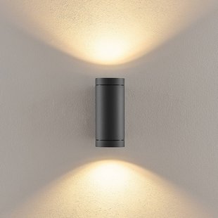 Deko-Light Buitenwandlamp ShoreLine Pro Round up/down, donkergrijs, GU10