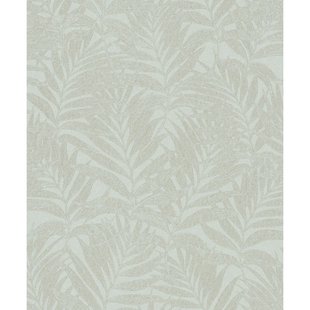 Vliesbehang Bladeren - Licht Mintgroen - Goud - Lila - 10,05m X 53cm