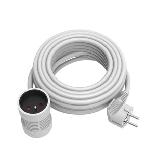 Sencys Verlengsnoer Frans Type 2-weg H05vv-f 3g1.5mm² 5m Wit