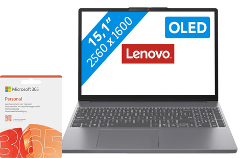 Lenovo IdeaPad Slim 3 OLED 15IRH10 83K100HCMH + Microsoft 365 Personal NL 1 jaar