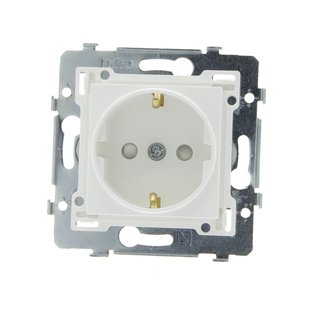 Niko Inbouwstopcontact Original Met Aarde (randaarde) 1-polig Wit Ip20