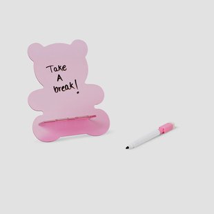 Roze gummibeer tafelplanner met stift