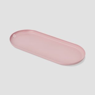 Roze metalen dienblad