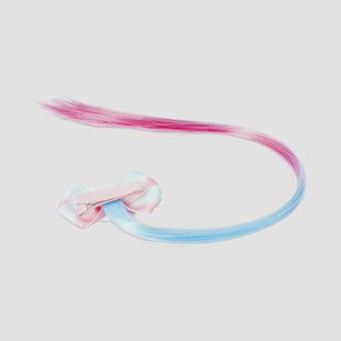 Blauwe en roze haarverlenging haarclip