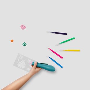 Elektronische blaaspen met sjablonen