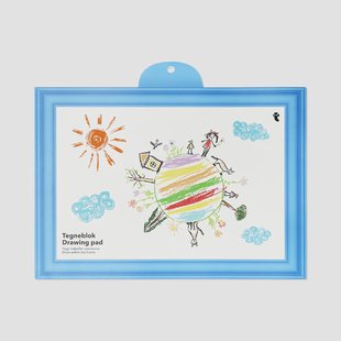 A4 tekenblok met blauw fotolijstje