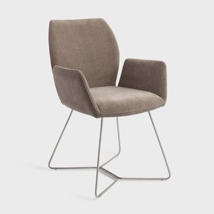Jesper Home Eetkamerstoel 'Misaki' Beehive Steel, kleur Mocha Mist