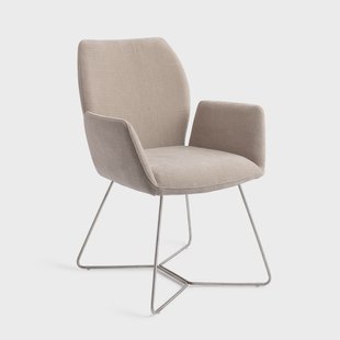 Jesper Home Eetkamerstoel 'Misaki' Beehive Steel, kleur Sand Strand