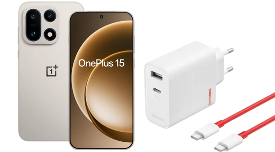 OnePlus 15 512GB Beige 5G + OnePlus SuperVOOC Oplader 120W + Usb C kabel
