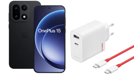 OnePlus 15 256GB Zwart 5G + OnePlus SuperVOOC Oplader 120W + Usb C kabel
