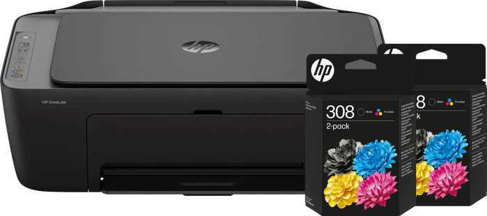 HP DeskJet 2920 All-in-One + 2 zwarte + 2 kleuren cartridges