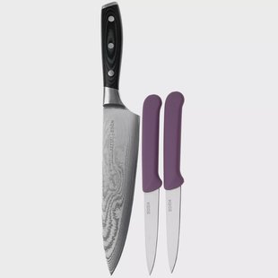 Eden Classic Damast koksmes en groentemesjes, 9cm, set van 2