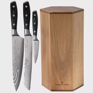 Eden Classic Damast 2030-S02 messenset met Knivesandtools messenblok