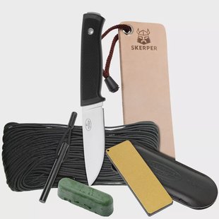 Fällkniven F1 survivalmes met survivalset