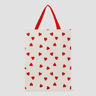 Cadeauzakje met rode hartjes