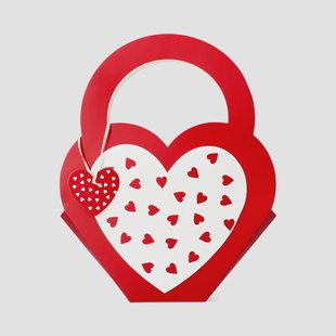 Hart geschenktasje met breed hengsel