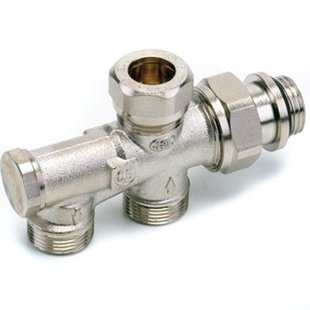 Comap Onderblok zelfdichtend 1 pijps M22 met afsluiter vernikkeld 438522B