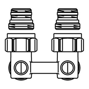 Oventrop H onderblok Multiflex F 3/4 x3/4 haaks 1015814