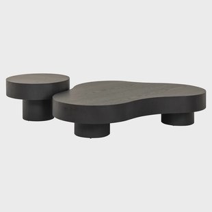 Richmond Organische Salontafel 'Bogor' Set van 2 stuks, kleur Donkerbruin