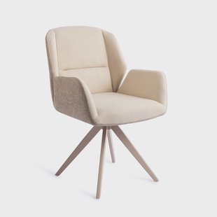Jesper Home Draaibare Eetkamerstoel 'Myoko' Turn Beige, kleur Sandy Hill