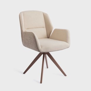 Jesper Home Draaibare Eetkamerstoel 'Myoko' Turn Brown, kleur Sandy Hill