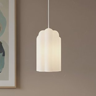 Lucande hanglamp Lunja, wit, glas, 1-lamp, E27