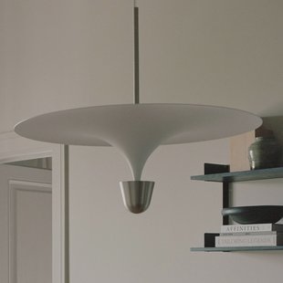 New Works LED hanglamp Kantarell, Ø 60 cm, nikkel