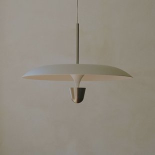New Works LED hanglamp Kantarell, Ø 55 cm, nikkel