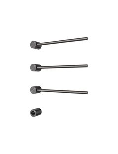 Hotbath &MORE set van 3 rails RARH50 ROUND 50 cm met separate schakelaar en inbouw element Geborsteld Gunmetal PVD (RARH50-3BGP)