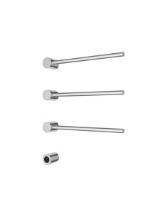 Hotbath &MORE set van 3 rails RARH50 ROUND 50 cm met separate schakelaar en inbouw element Chroom (RARH50-3CR)