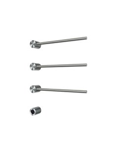 Hotbath &MORE set van 3 rails RARH50 ROUND 50 cm met separate schakelaar en inbouw element Geborsteld Nikkel (RARH50-3GN)