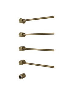 Hotbath &MORE set van 4 rails RARH50 ROUND 50 cm met separate schakelaar en inbouw element Geborsteld Messing PVD (RARH50-4BBP)