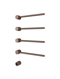 Hotbath &MORE set van 4 rails RARH50 ROUND 50 cm met separate schakelaar en inbouw element Geborsteld Koper PVD (RARH50-4BCP)