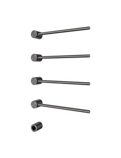 Hotbath &MORE set van 4 rails RARH50 ROUND 50 cm met separate schakelaar en inbouw element Geborsteld Gunmetal PVD (RARH50-4BGP)