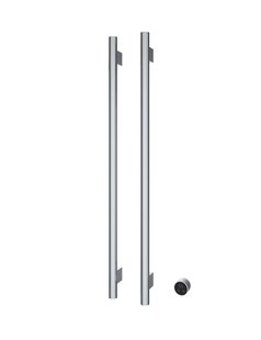 Hotbath &MORE set van 2 rails RARV135 ROUND135 cm met separate schakelaar en inbouw element Chroom (RARV135-2CR)